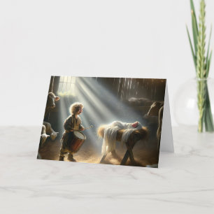 Drummer Boy In a Barn Stable Holiday Card