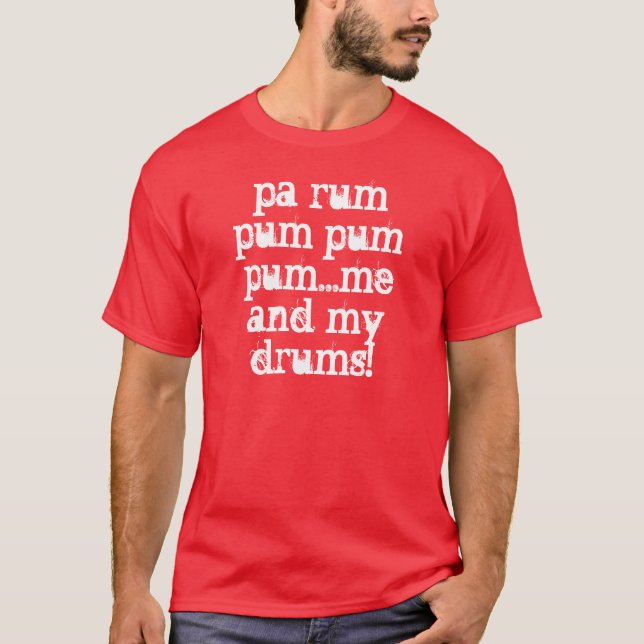 Drummer Boy Percussionist Fun Christmas T-Shirt (Front)