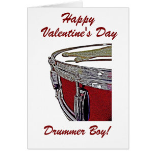 Drummer Boy Valentine Card Snare Drum Drum Sticks