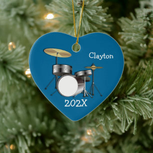Drummer Boys Personalised Christmas Photo Ornament