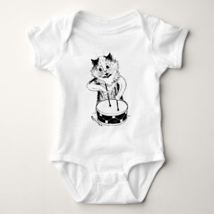 Drummer Cat, Louis Wain Baby Bodysuit