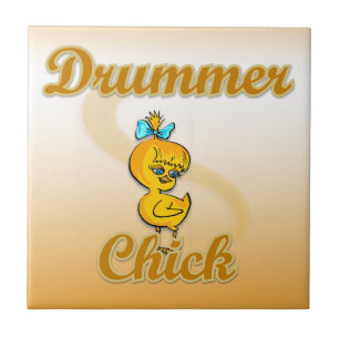 Drummer Chick Ceramic Tile