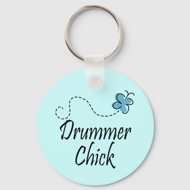 Drummer Chick Key Ring (Front)