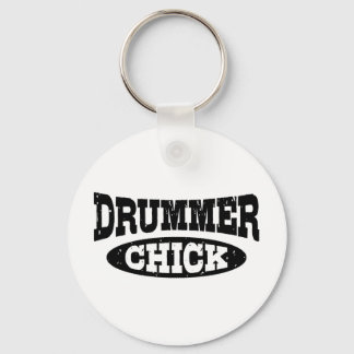 Drummer Chick Key Ring