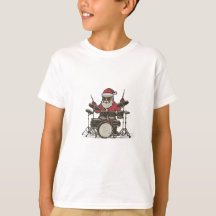 Drummer Christmas Funny Vintage Santa Playing Drum