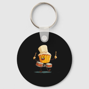 Drummer Cupcake Costume for Baked Goods and Muffin Key Ring