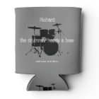 Drummer custom can cooler with a drum