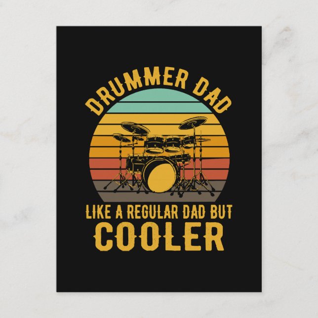 Drummer Dad Like A Regular Dad But Cooler Enclosure Card (Front)