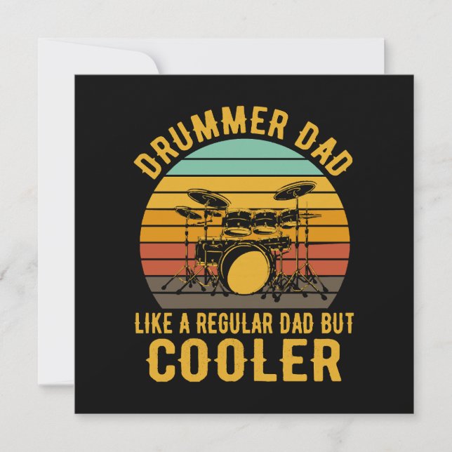Drummer Dad Like A Regular Dad But Cooler Invitation (Front)