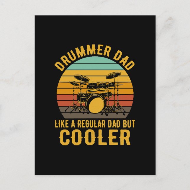 Drummer Dad Like A Regular Dad But Cooler Postcard (Front)