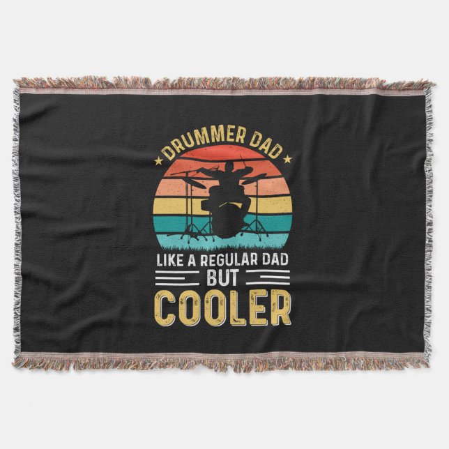 Drummer Dad Throw Blanket (Front)