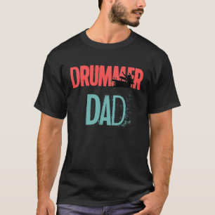 Drummer Dad with Drumset Mens Vintage Husband Lege T-Shirt
