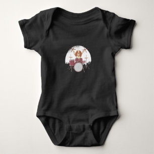 Drummer Dog Baby Bodysuit