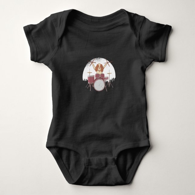 Drummer Dog Baby Bodysuit (Front)