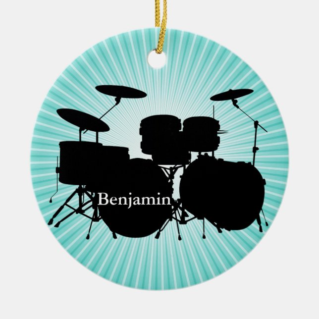 Drummer Drum Set Design Ornament (Front)