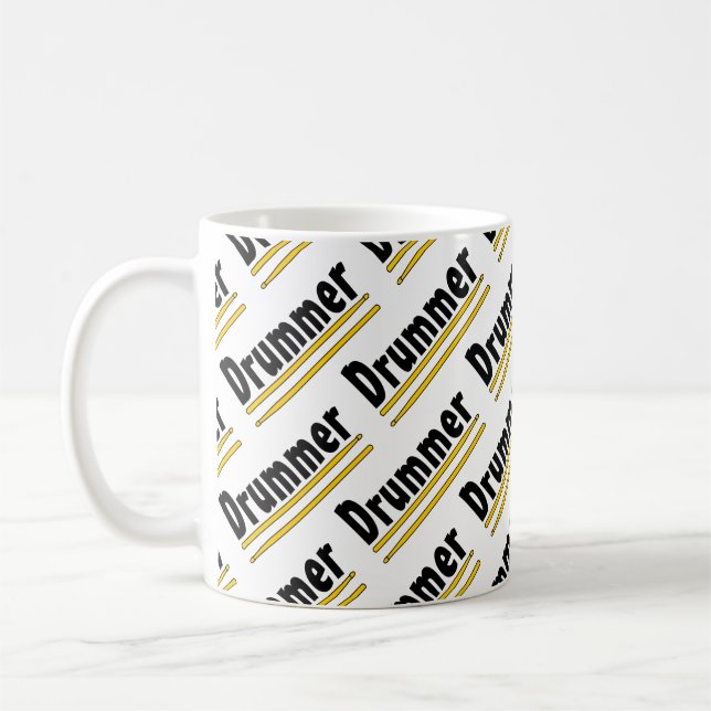 Drummer Drum Sticks  Coffee Mug (Left)