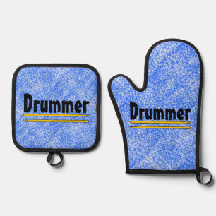 Drummer Drum Sticks Oven Mitt & Pot Holder Set