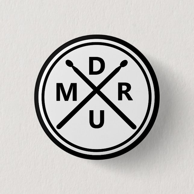 Drummer: Drum Sticks Percussion Lover 3 Cm Round Badge (Front)