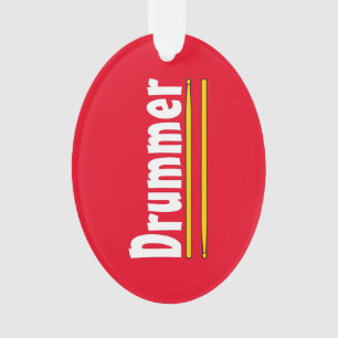 Drummer Drum Sticks Red Ornament