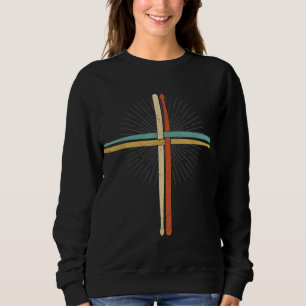 Drummer Drumming Drums Percussion I Faith Jesus Cr Sweatshirt