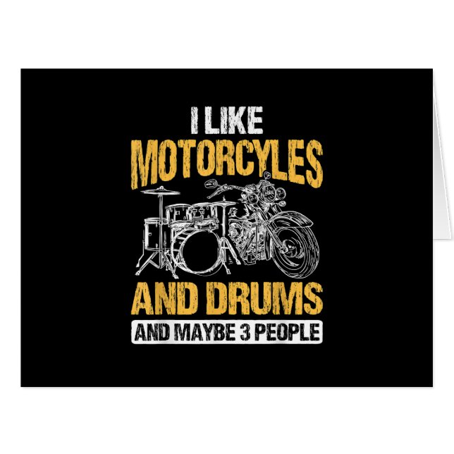 Drummer Drumming I Like Motorcycles And Drums (Front Horizontal)