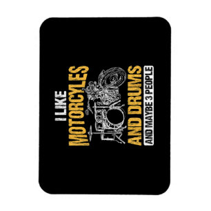 Drummer Drumming I Like Motorcycles And Drums Magnet