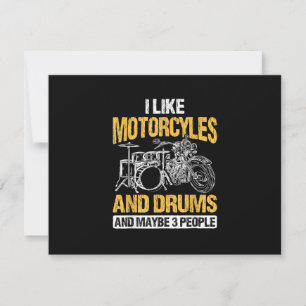 Drummer Drumming I Like Motorcycles And Drums RSVP Card