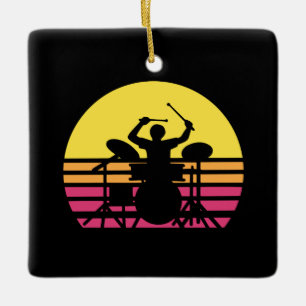 Drummer Drums Drumming Ceramic Ornament