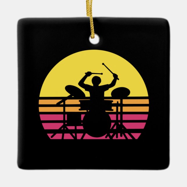 Drummer Drums Drumming Ceramic Ornament (Front)