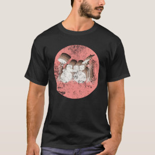 Drummer Drumset Retro Vintage Drums Funny Gift T-Shirt