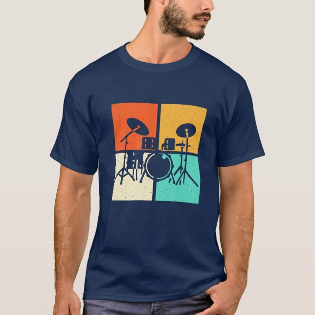 Drummer Drumset Vintage T-Shirt (Front)