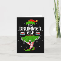 Drummer Elf Christmas Family Girls Women Elf Squad