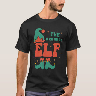Drummer Elf Family Matching Christmas Pjs Funny T-Shirt