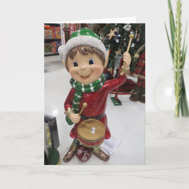 Drummer Elf Holiday Card (Front)