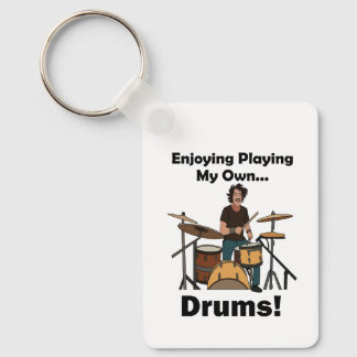 Drummer Enjoying Playing My Drums Musical Birthday Key Ring