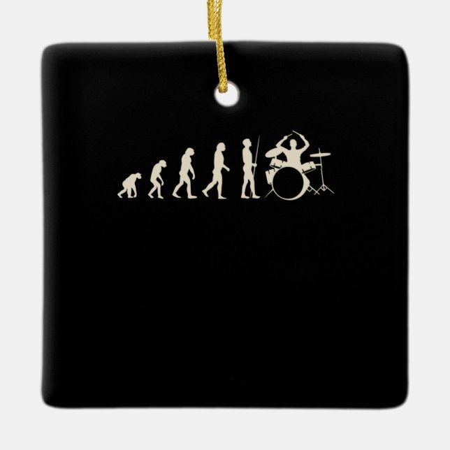 Drummer Evolution Ceramic Ornament (Front)