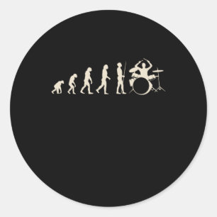 Drummer Evolution Classic Round Sticker