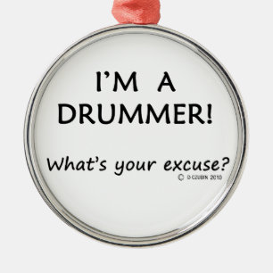 Drummer Excuse Metal Tree Decoration