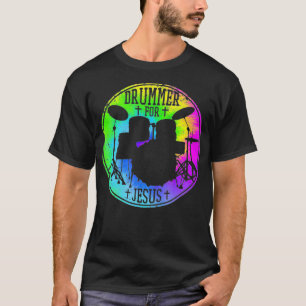 Drummer For Jesus Christian Drumming Tie Dye Relig T-Shirt