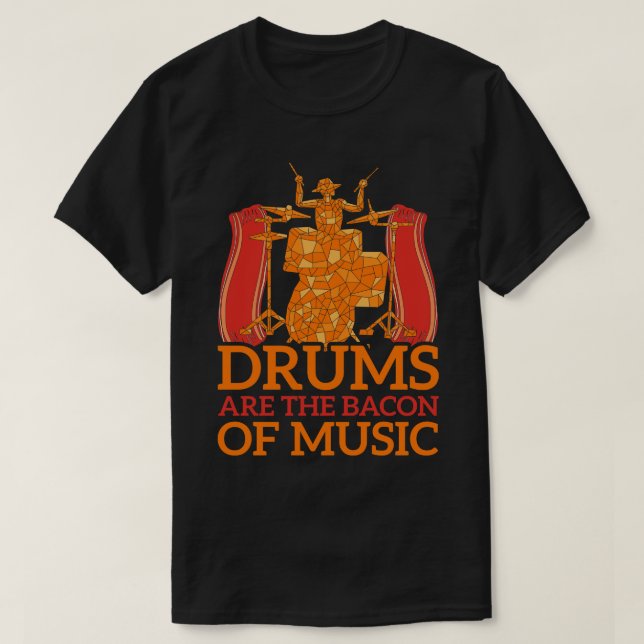 Drummer Gift Rock Music Percussion Drums T-Shirt (Design Front)