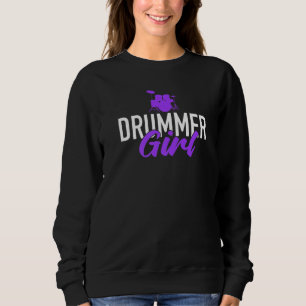 Drummer Girl Drum Set For Drumming And Percussioni Sweatshirt