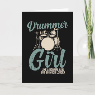 Drummer Girl   Drums Drummer Gift Card