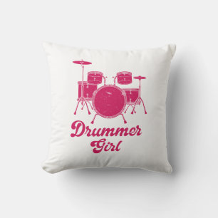 Drummer Girl   Drums Drummer Gift  Cushion