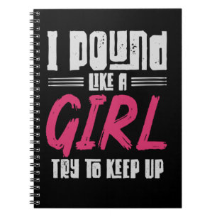 Drummer Girl Drumset Female Drum Musician Notebook