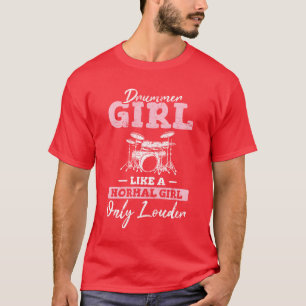 Drummer Girl Funny Drummer Percussion Drums Band M T-Shirt