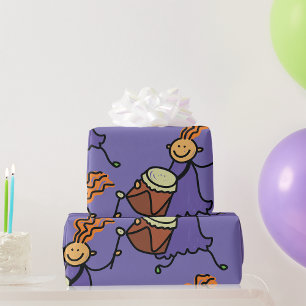 Drummer Girl Wrapping Paper