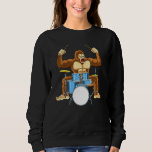 Drummer Gorilla Drum Player Kit Snare Hi-Hat Trap Sweatshirt