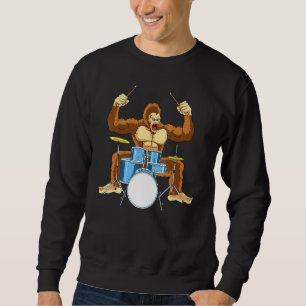 Drummer Gorilla Drum Player Kit Snare Hi-Hat Trap  Sweatshirt