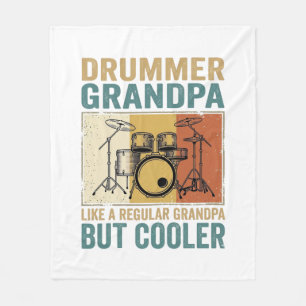 Drummer Grandpa Like a Regular Grandpa But Cooler Fleece Blanket