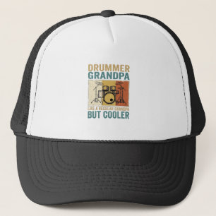 Drummer Grandpa Like a Regular Grandpa But Cooler Trucker Hat